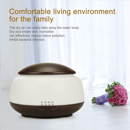 Wood Grain Humidifier Air Purifier Ultrasonic Atomization Household Aromatherapy Machine with Colorful LED Light Automatic Alcohol Sprayer, Plug Specification:UK Plug(Light Brown) - Home & Garden by buy2fix | Online Shopping UK | buy2fix