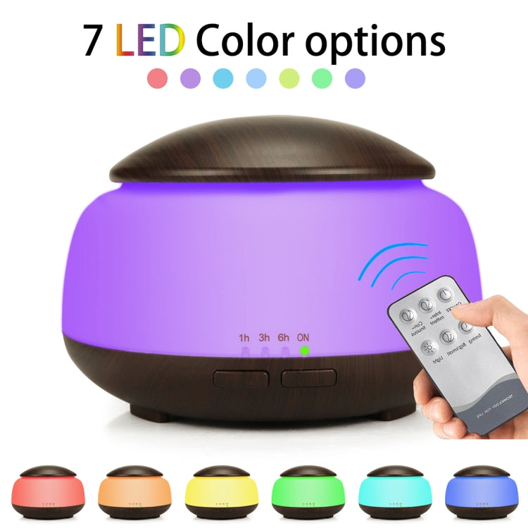 Wood Grain Humidifier Air Purifier Ultrasonic Atomization Household Aromatherapy Machine with Colorful LED Light Automatic Alcohol Sprayer, Plug Specification:UK Plug(Dark Brown) - Home & Garden by buy2fix | Online Shopping UK | buy2fix