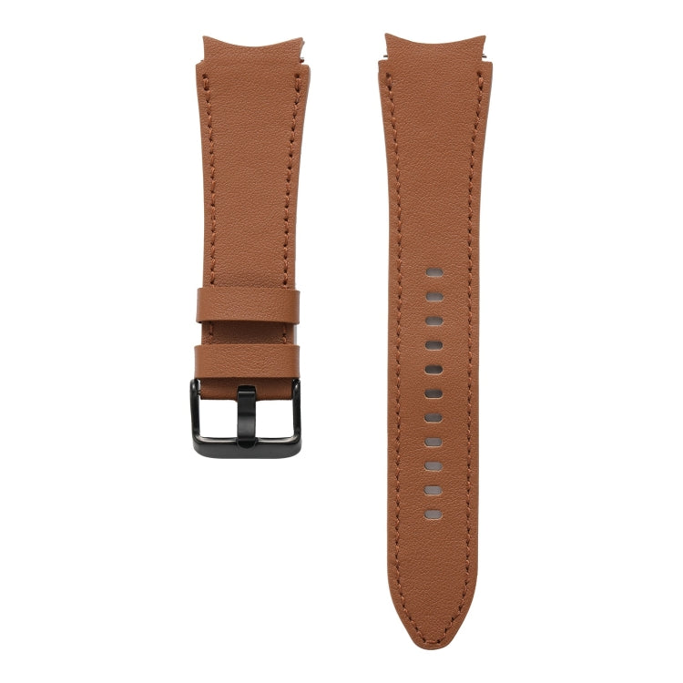 For Samsung Galaxy Watch4 40mm/44mm Double-sided Leather Watch Band(White) - Watch Bands by buy2fix | Online Shopping UK | buy2fix