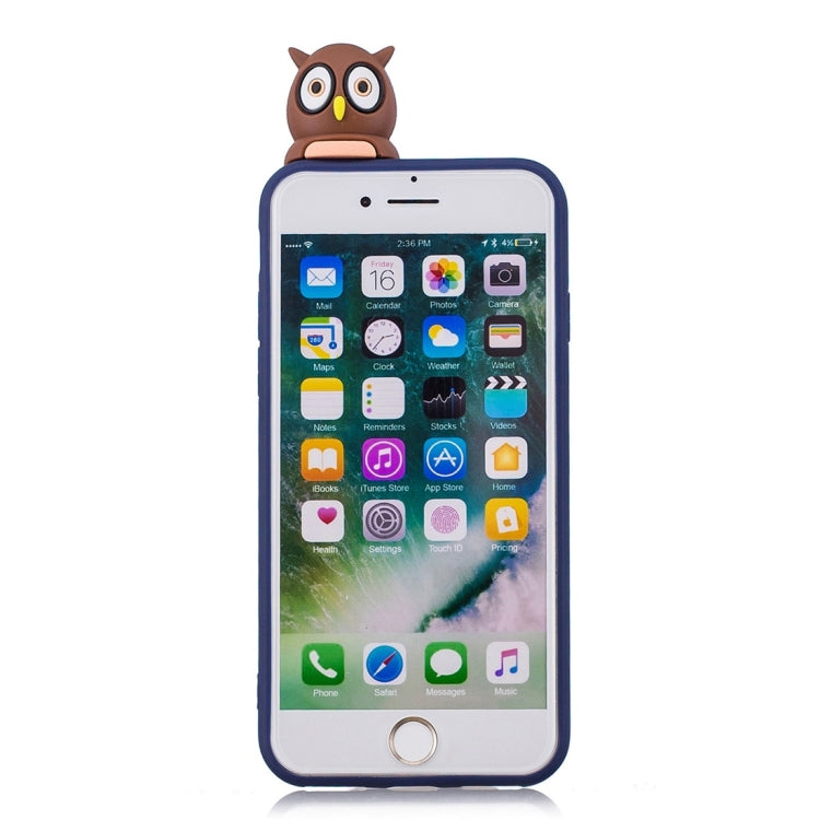 For iPhone 7 / 8 Shockproof Cartoon TPU Protective Case(Blue Owl) - More iPhone Cases by buy2fix | Online Shopping UK | buy2fix