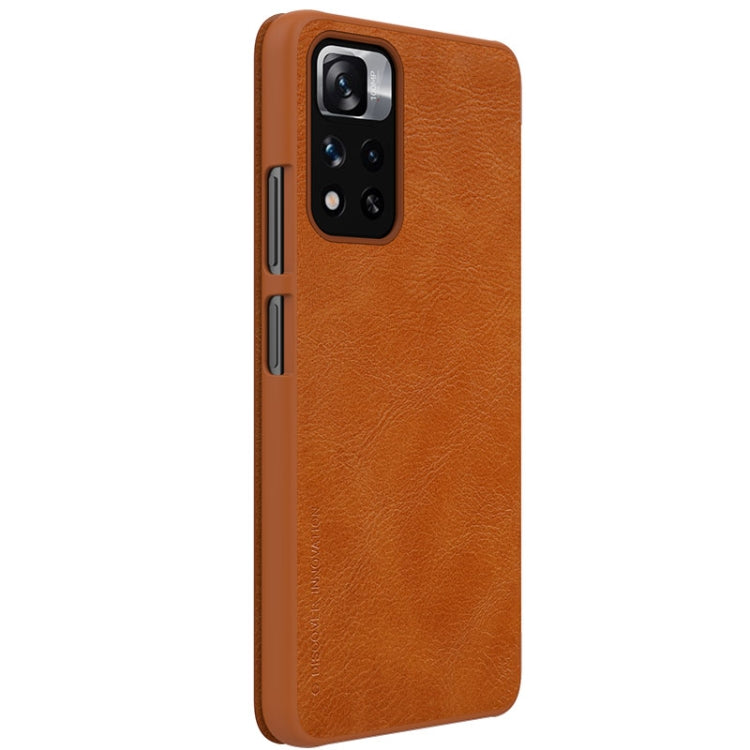 For Xiaomi Redmi Note 11 Pro China / 11 Pro+ Global / Mi 11i / 11i  5G NILLKIN QIN Series Crazy Horse Texture Leather Case(Brown) - Xiaomi Cases by NILLKIN | Online Shopping UK | buy2fix