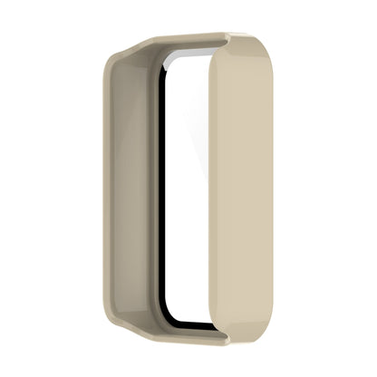 For Xiaomi Redmi Smart Band Pro PC + Tempered Glass Watch Protective Case(Ivory White) - Watch Cases by buy2fix | Online Shopping UK | buy2fix