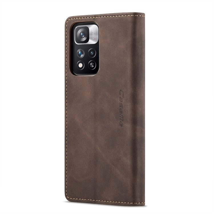 For Xiaomi Redmi Note 11 Pro Global/Redmi Note 11 Pro 5G Global CaseMe 013 Multifunctional Horizontal Flip Leather Phone Case(Coffee) - Xiaomi Accessories by CaseMe | Online Shopping UK | buy2fix