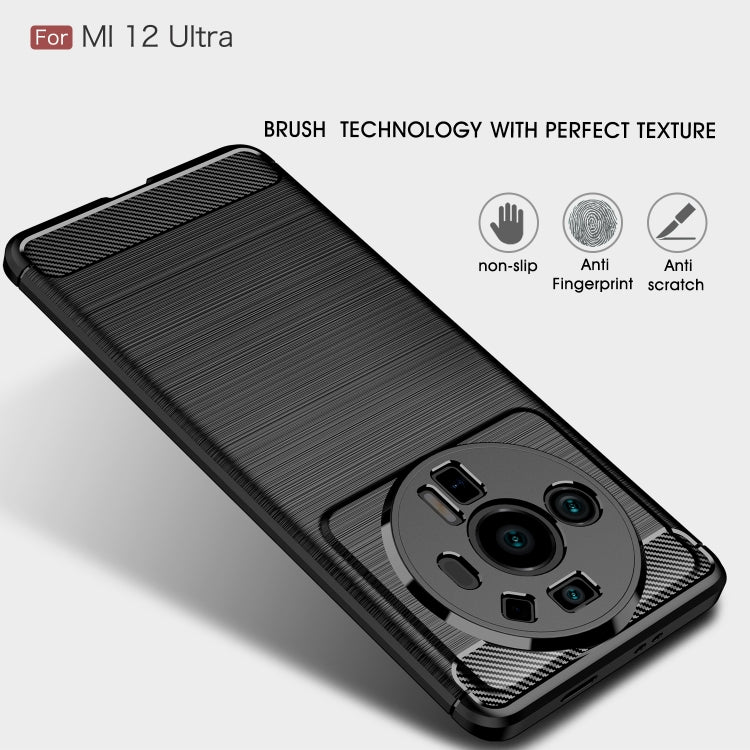 For Xiaomi Mi 12 Ultra 5G Brushed Texture Carbon Fiber TPU Phone Case(Black) - Xiaomi Cases by GKK | Online Shopping UK | buy2fix