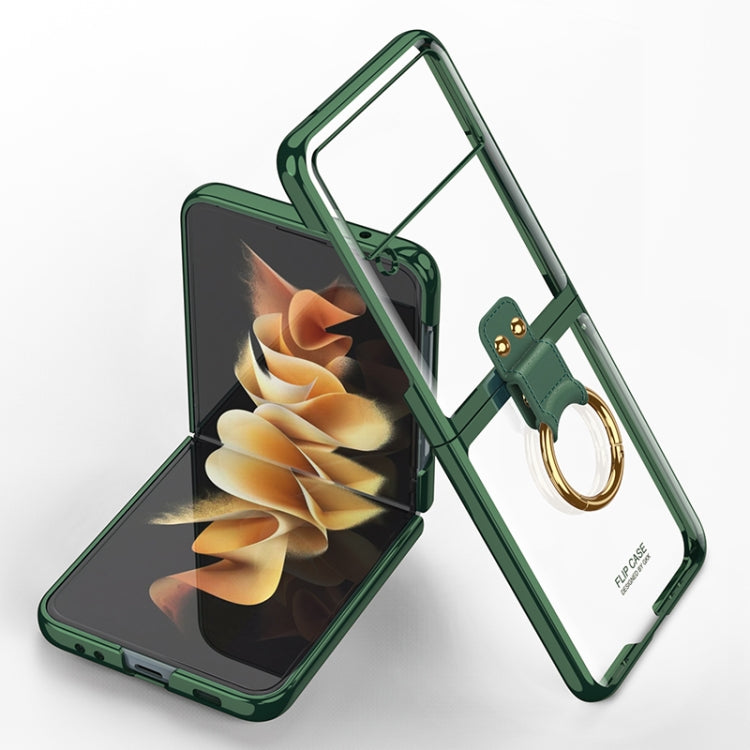 For Samsung Galaxy Z Flip3 5G GKK Phantom Electroplating Phone Case with Ring(Dark Green) - Galaxy Phone Cases by GKK | Online Shopping UK | buy2fix