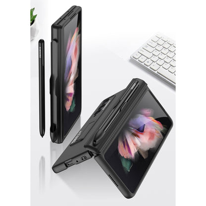 For Samsung Galaxy Z Fold3 5G GKK Magnetic Full Coverage Phone Flip Case with Pen Slot(Dark Green) - Galaxy Phone Cases by GKK | Online Shopping UK | buy2fix