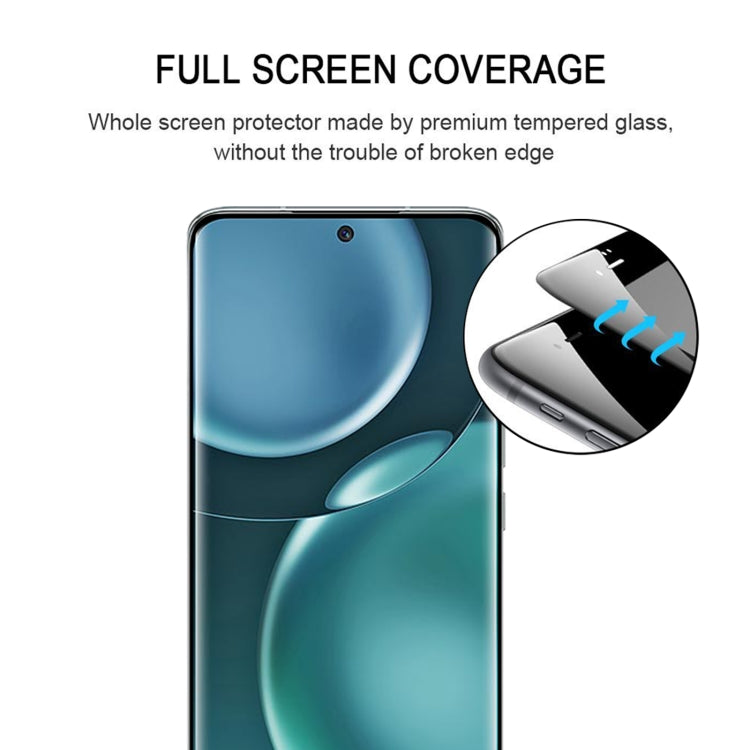 Edge Glue 3D Curved Edge Full Screen Tempered Glass Film For Honor Magic4(Black) - Mobile Accessories by buy2fix | Online Shopping UK | buy2fix