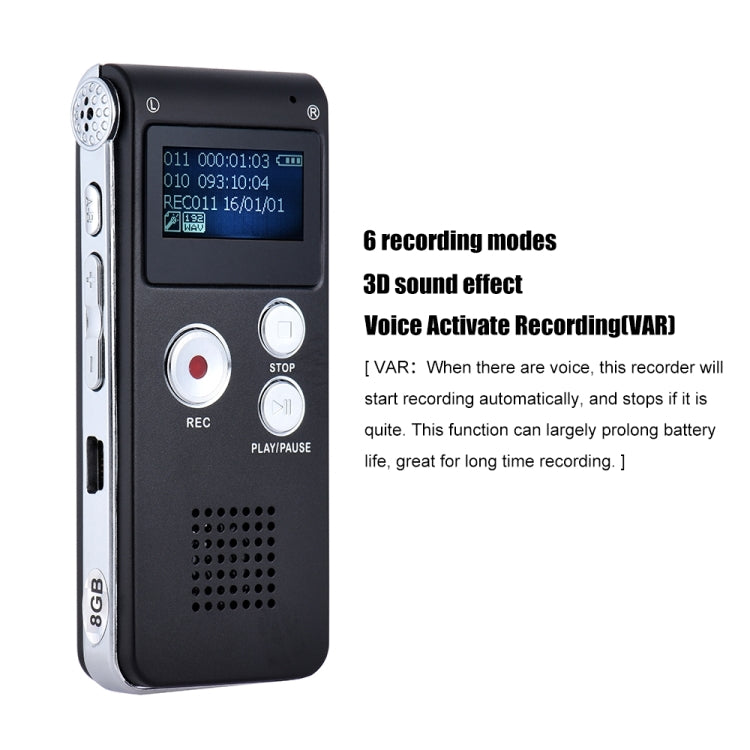 SK-012 16GB USB Dictaphone Digital Audio Voice Recorder with WAV MP3 Player VAR Function(Purple) - Consumer Electronics by buy2fix | Online Shopping UK | buy2fix
