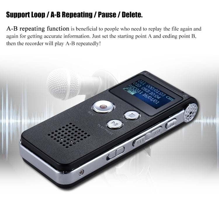 SK-012 16GB USB Dictaphone Digital Audio Voice Recorder with WAV MP3 Player VAR Function(Black) - Other Style by buy2fix | Online Shopping UK | buy2fix