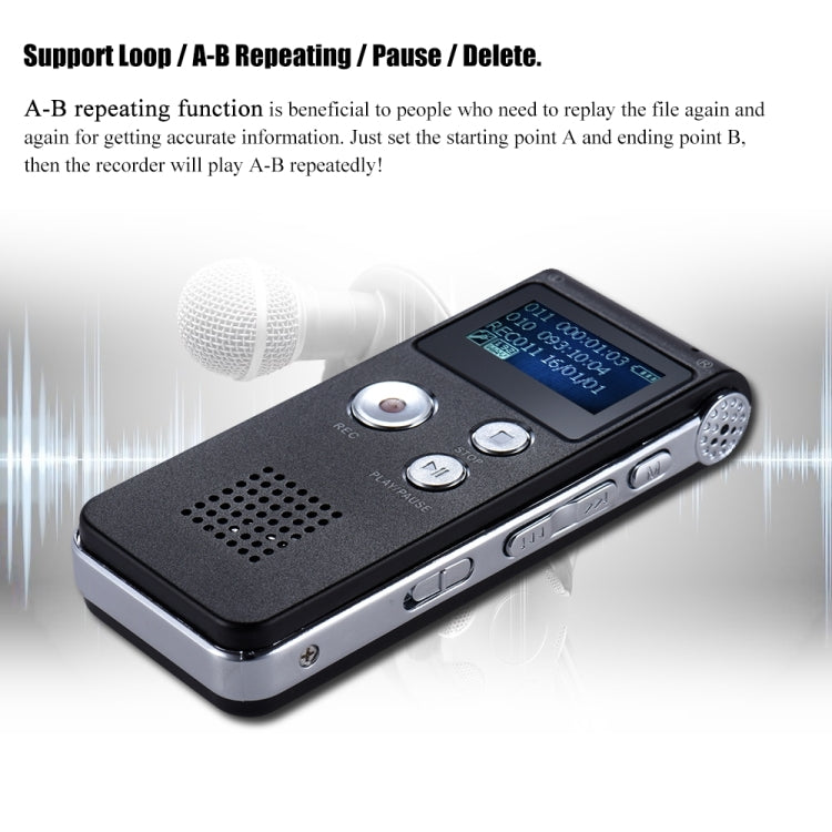 SK-012 16GB USB Dictaphone Digital Audio Voice Recorder with WAV MP3 Player VAR Function(Grey) - Consumer Electronics by buy2fix | Online Shopping UK | buy2fix