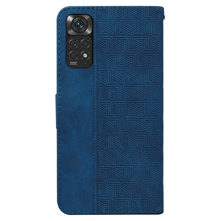 For Xiaomi Redmi Note 11 / Note 11S Geometric Embossed Leather Phone Case(Blue) - Xiaomi Accessories by buy2fix | Online Shopping UK | buy2fix