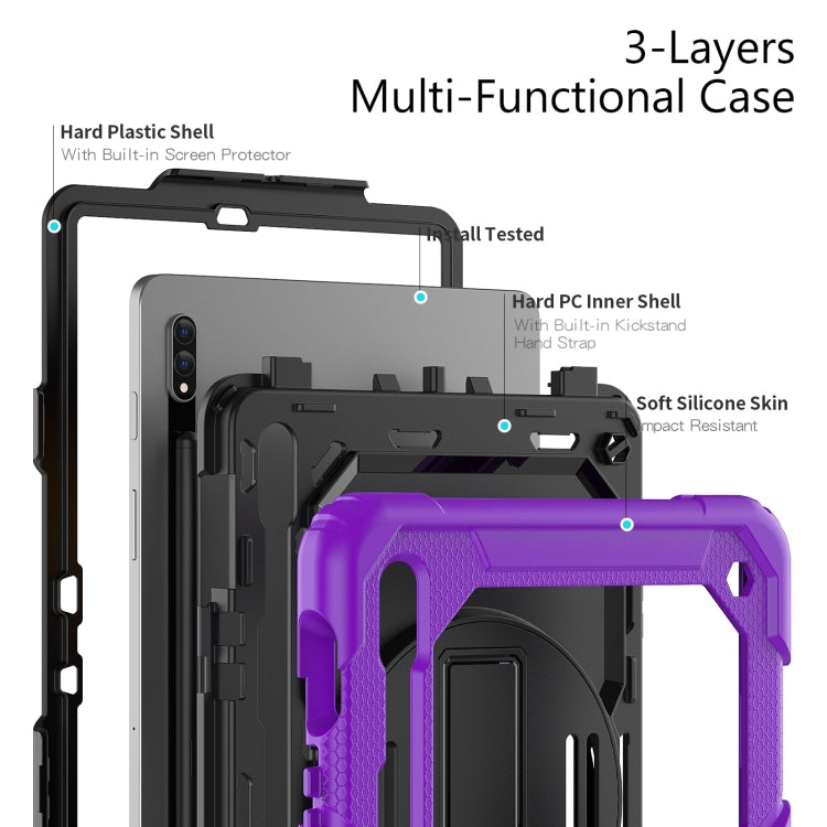 For Samsung Galaxy Tab S8 11 inch SM-X700 Silicone + PC Tablet Case(Purple+Black) - Galaxy Tab S8 Cases by buy2fix | Online Shopping UK | buy2fix
