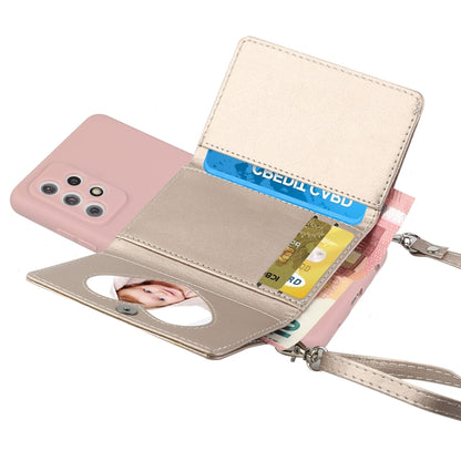 For Samsung Galaxy A73 5G Crossbody Lanyard Wallet Card Bag Phone Case(Pink) - Samsung Accessories by buy2fix | Online Shopping UK | buy2fix