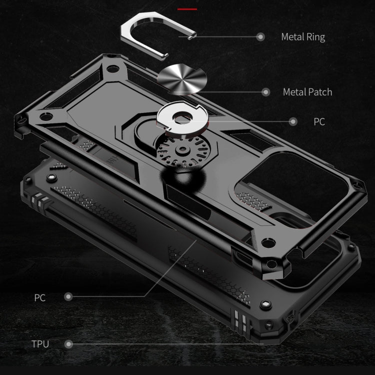 For Xiaomi Redmi 10C Shockproof TPU + PC Phone Case with 360 Degree Rotating Holder(Black) - Xiaomi Accessories by buy2fix | Online Shopping UK | buy2fix