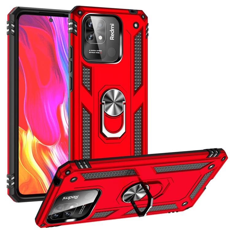 For Xiaomi Redmi 10C Shockproof TPU + PC Phone Case with 360 Degree Rotating Holder(Red) - Xiaomi Cases by buy2fix | Online Shopping UK | buy2fix