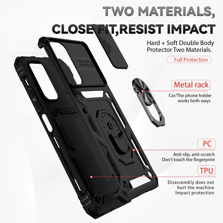 For Xiaomi Redmi Note 11 Global Sliding Camshield Holder Phone Case(Black) - Redmi Note 11 Case by buy2fix | Online Shopping UK | buy2fix