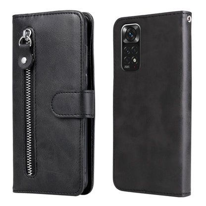 For Xiaomi Redmi Note 11 4G(Global)/Redmi Note 11s 4G(Global) Fashion Calf Texture Zipper Horizontal Flip Leather Case(Black) - Xiaomi Cases by buy2fix | Online Shopping UK | buy2fix