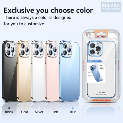 For iPhone 12 SULADA Diamond Lens Protector Plated Frosted Case(Gold) - iPhone 12 / 12 Pro Cases by SULADA | Online Shopping UK | buy2fix