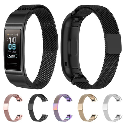 For  Huawei Band 3 & 4 Pro Milanese Strap(Black) - Smart Wear by buy2fix | Online Shopping UK | buy2fix