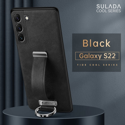 For Samsung Galaxy S22 5G SULADA Cool Series PC + Leather Texture Skin Feel Shockproof Phone Case(Black) - Galaxy S22 5G Cases by SULADA | Online Shopping UK | buy2fix