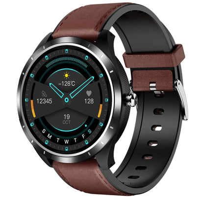 X3 1.3 inch TFT Color Screen Chest Sticker Smart Watch, Support ECG/Heart Rate Monitoring, Style:Brown Leather Watch Band(Black) - Smart Wear by buy2fix | Online Shopping UK | buy2fix