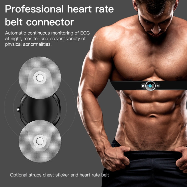 X3 1.3 inch TFT Color Screen Chest Belt Smart Watch, Support ECG/Heart Rate Monitoring, Style:Black Silicone Watch Band(Black) - Smart Wear by buy2fix | Online Shopping UK | buy2fix