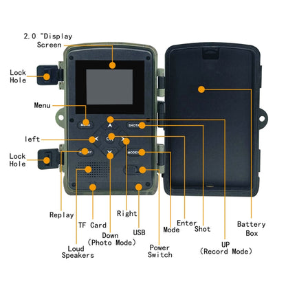 PR3000 2 Inch LCD Screen Infrared Night Vision Wildlife Hunting Trail Camera - Hunting Cameras by buy2fix | Online Shopping UK | buy2fix