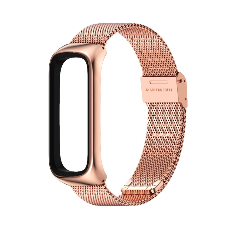 For Samsung Galaxy Fit 2 MIJOBS Milan Buckle Stainless Steel Watch Band(Rose Gold) - Watch Bands by MIJOBS | Online Shopping UK | buy2fix