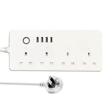 ZigBee 13A SM-SO301-K 4 Holes + 4 USB Multi-purpose Smart Power Strip, UK Plug - Consumer Electronics by buy2fix | Online Shopping UK | buy2fix