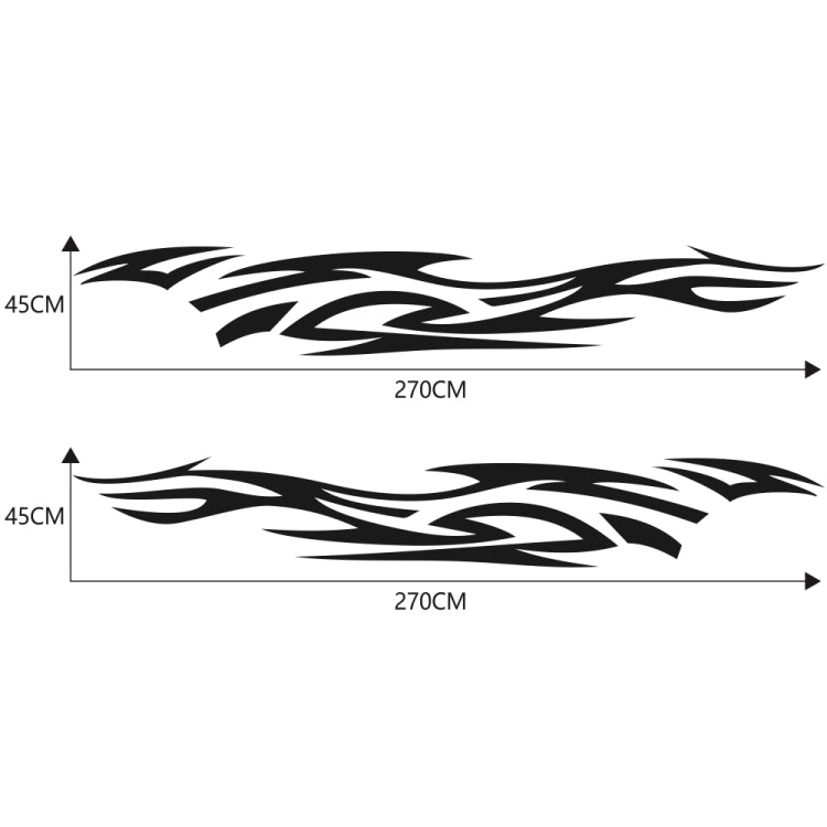 2 PCS/Set D-521 Fire Totem Pattern Car Modified Decorative Sticker(Black) - In Car by buy2fix | Online Shopping UK | buy2fix