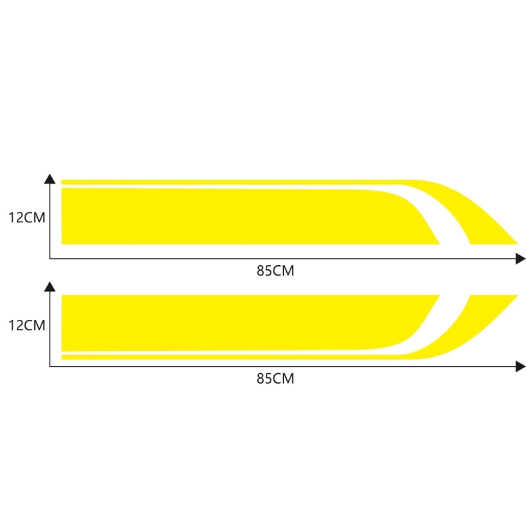 D-711 Stripe Pattern Car Modified Hood Decorative Sticker(Yellow) - In Car by buy2fix | Online Shopping UK | buy2fix