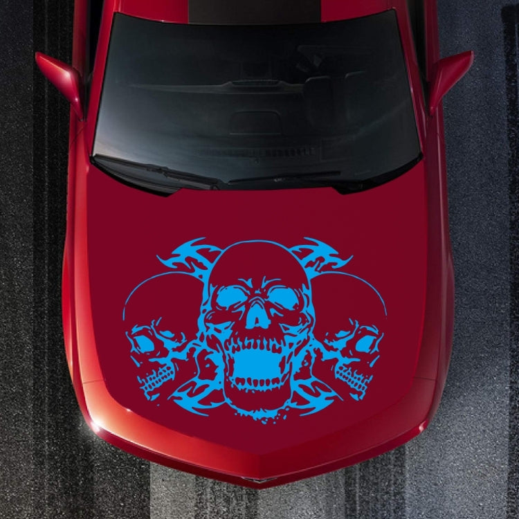 D-923 Three Skulls Pattern Car Modified Decorative Sticker(Blue) - In Car by buy2fix | Online Shopping UK | buy2fix