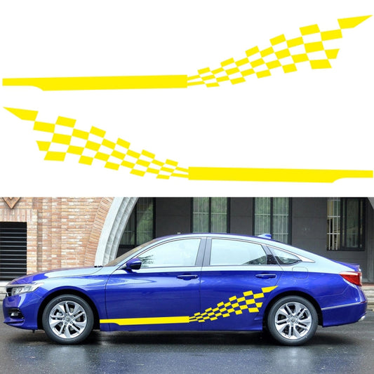 2 PCS/Set D-944 Striped Plaid Pattern Car Modified Decorative Sticker(Yellow) - In Car by buy2fix | Online Shopping UK | buy2fix