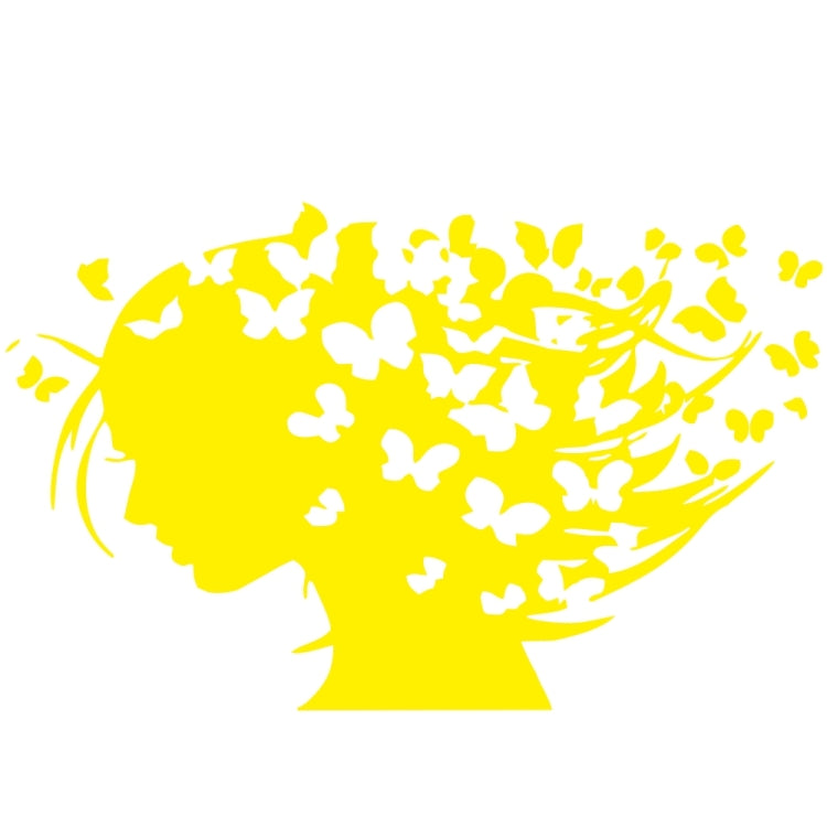 D-956 Butterfly Girl Pattern Car Modified Decorative Sticker(Yellow) - In Car by buy2fix | Online Shopping UK | buy2fix
