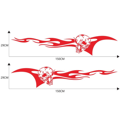 2 PCS/Set D-964 Skull Flame Pattern Car Modified Decorative Sticker(Red) - In Car by buy2fix | Online Shopping UK | buy2fix