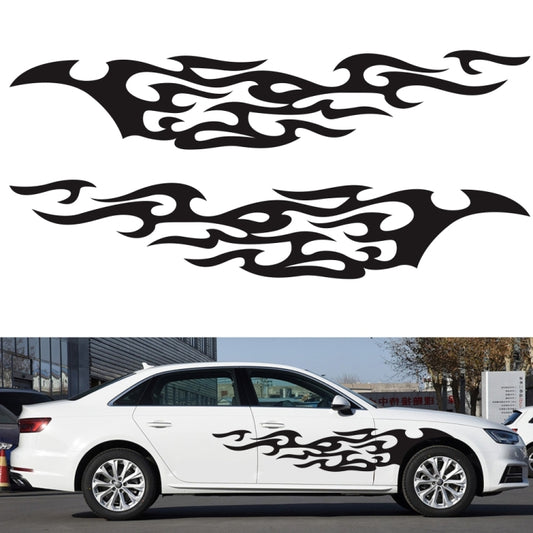 2 PCS/Set D-969 Flame Pattern Car Modified Decorative Sticker(Black) - In Car by buy2fix | Online Shopping UK | buy2fix