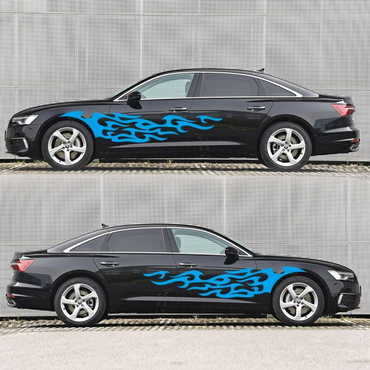 2 PCS/Set D-969 Flame Pattern Car Modified Decorative Sticker(Blue) - In Car by buy2fix | Online Shopping UK | buy2fix