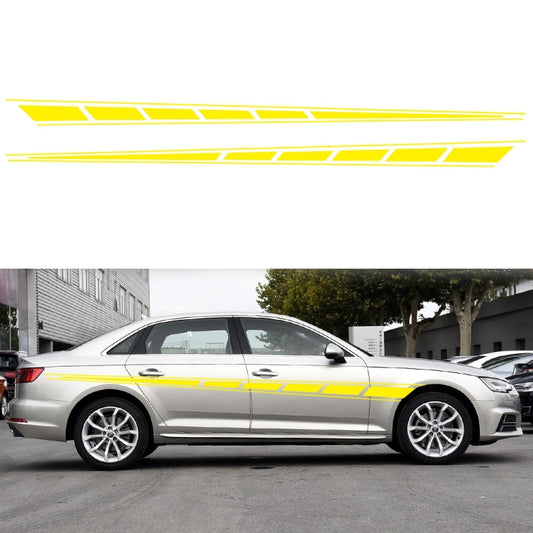 2 PCS/Set D-970 Checkered Flag Pattern Car Modified Decorative Sticker(Yellow) - In Car by buy2fix | Online Shopping UK | buy2fix