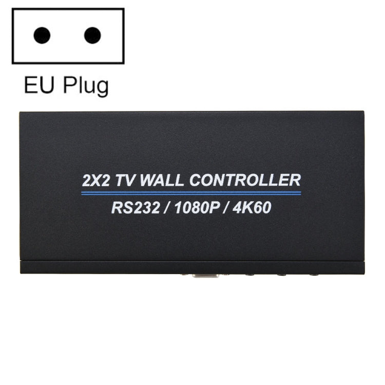 BT100 4K 60Hz 1080P 2 x 2 TV Wall Controller, Plug Type:EU Plug(Black) - Splitter by buy2fix | Online Shopping UK | buy2fix