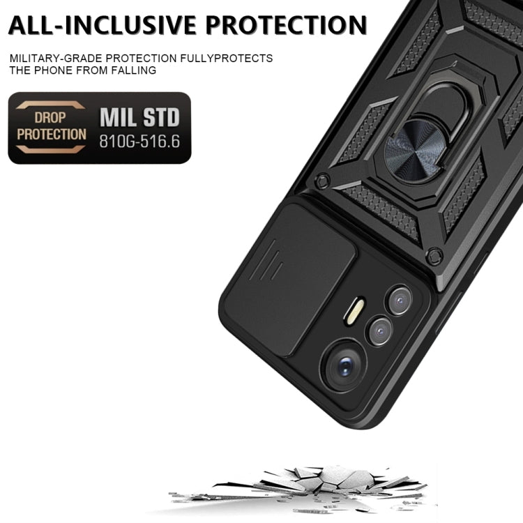 For Xiaomi 12 Lite Sliding Camera Design TPU + PC Phone Case(Black) - Xiaomi Accessories by buy2fix | Online Shopping UK | buy2fix