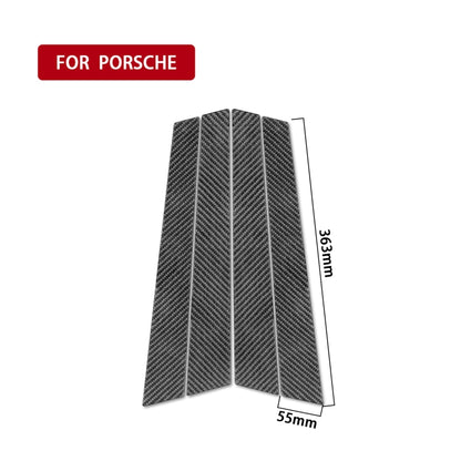 Car Carbon Fiber B-pillar Decorative Sticker for Porsche Panamera 2010-2016, Left and Right Drive - In Car by buy2fix | Online Shopping UK | buy2fix