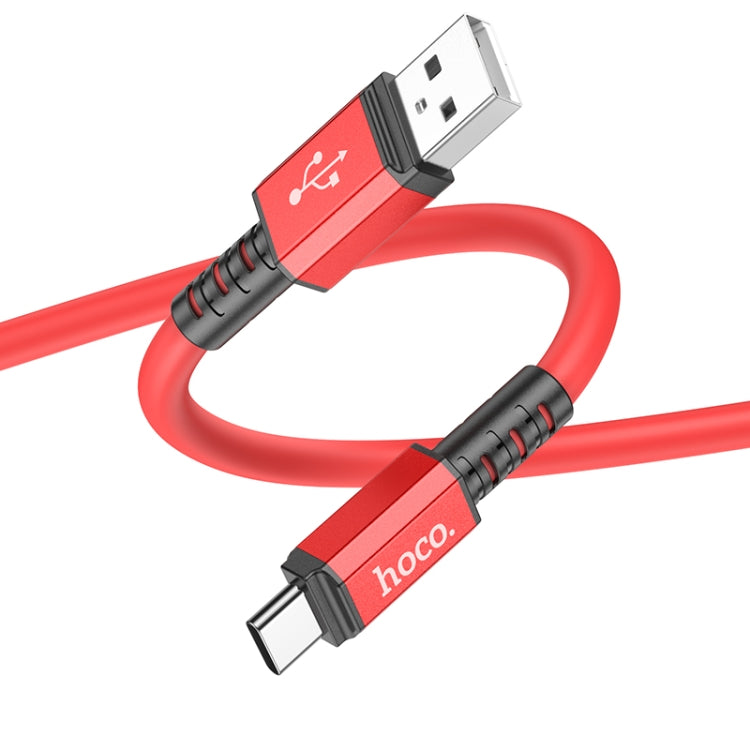 hoco X85 3A USB to USB-C / Type-C Strength Charging Data Cable，Length：1m(Red) -  by hoco | Online Shopping UK | buy2fix