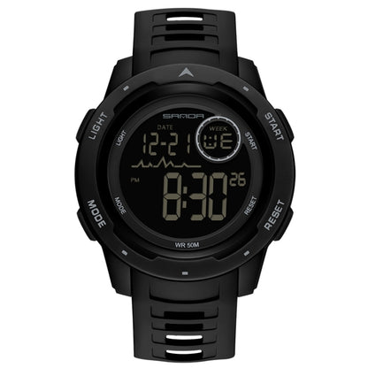 SANDA 2125 Luminous Waterproof Dual Display Electronic Watch(Black) - Silicone Strap Watches by SANDA | Online Shopping UK | buy2fix