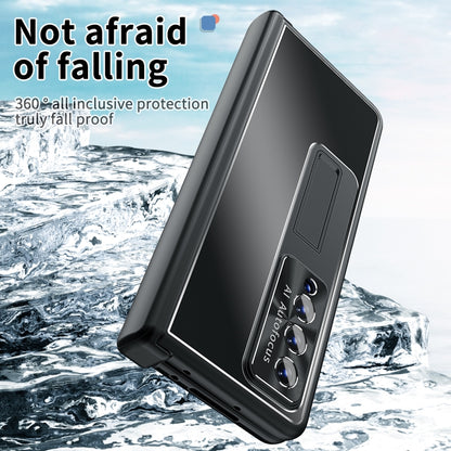 For Samsung Galaxy Z Fold4 Aluminum Alloy Double Hinge Shockproof Phone Protective Case(Black) - Galaxy Z Fold4 5G Cases by buy2fix | Online Shopping UK | buy2fix