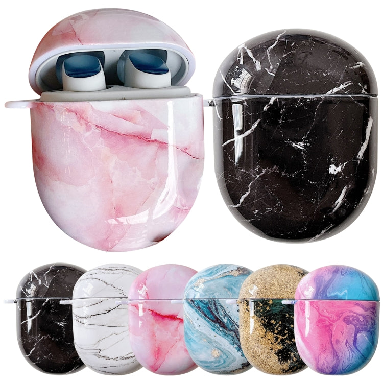 For Xiaomi Redmi Buds 4 Marble Texture PC Glossy Earphone Protective Case(Black) - Xiaomi Earphone Case by buy2fix | Online Shopping UK | buy2fix