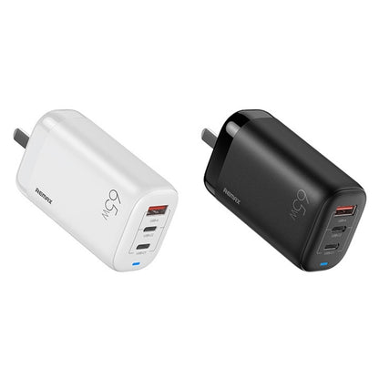 REMAX RP-U55 Territory Series 65W USB+Dual USB-C / Type-C Interface Fast Charger, Specification:US Plug (White) - USB Charger by REMAX | Online Shopping UK | buy2fix