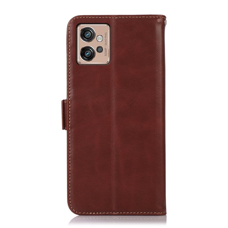 For Motorola Moto G32 Crazy Horse Top Layer Cowhide Leather Phone Case(Brown) - Motorola Cases by buy2fix | Online Shopping UK | buy2fix