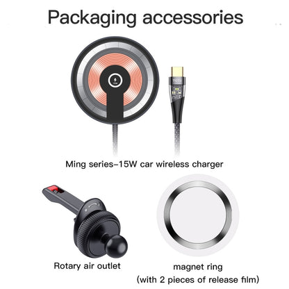 TOTUDESIGN CACW-063 Ming Series 15W Car Wireless Charger 1.5m Cable(Grey) - In Car by TOTUDESIGN | Online Shopping UK | buy2fix