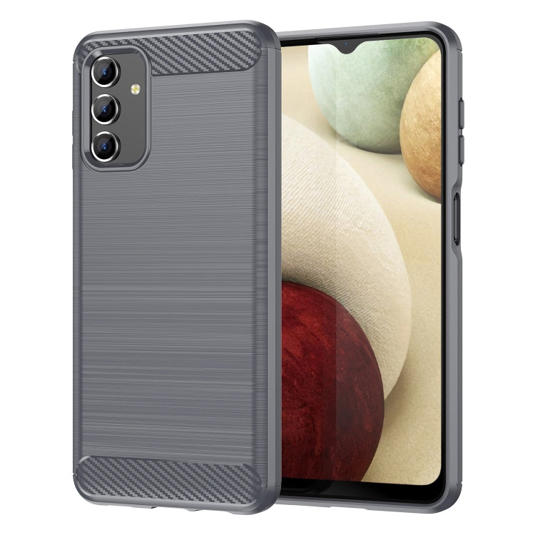 For Samsung Galaxy A04s Brushed Texture Carbon Fiber TPU Case(Grey) - Galaxy Phone Cases by buy2fix | Online Shopping UK | buy2fix