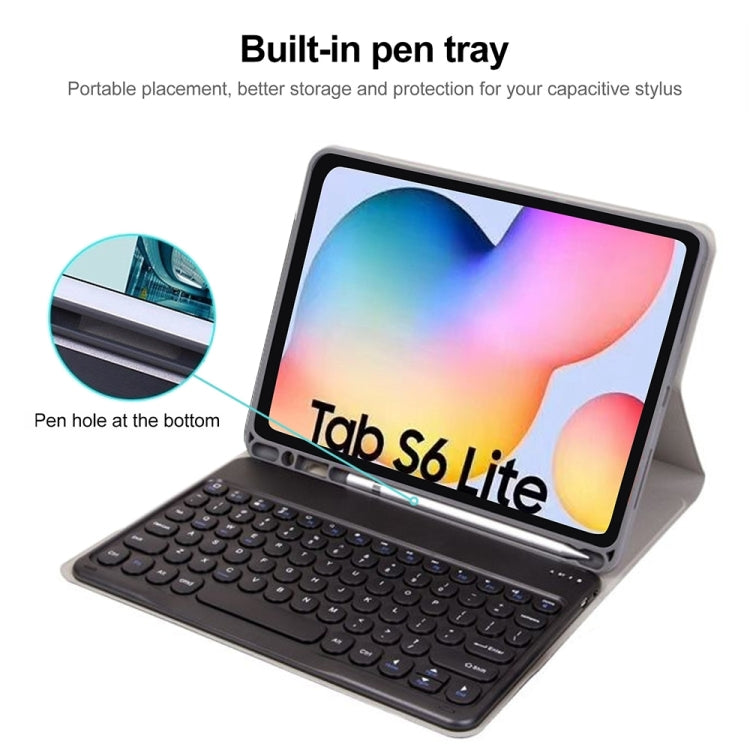 Round Cap Bluetooth Keyboard Leather Case with Pen Slot, without Touchpad For Samsung Galaxy Tab A7 10.4 2020(Pink+Pink Keyboard) - Samsung Keyboard by buy2fix | Online Shopping UK | buy2fix